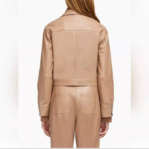 NWT$495 SIMKHAI Becka Boxy Zip-front Vegan Faux Leather Jacket Sz XL - Picture 7 of 8